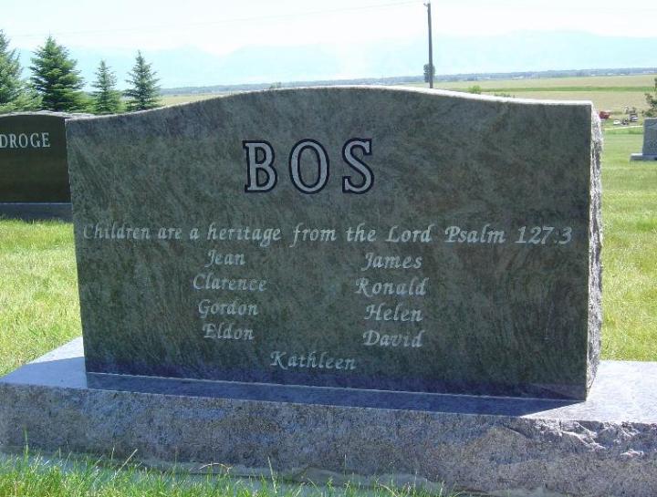 Memorial monument crafted by Bozeman Granite Works