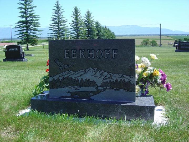Memorial monument crafted by Bozeman Granite Works